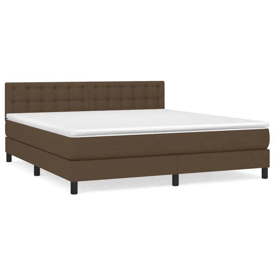 Sommier à lattes de lit avec matelas Marron foncé 180x200 cm - 2