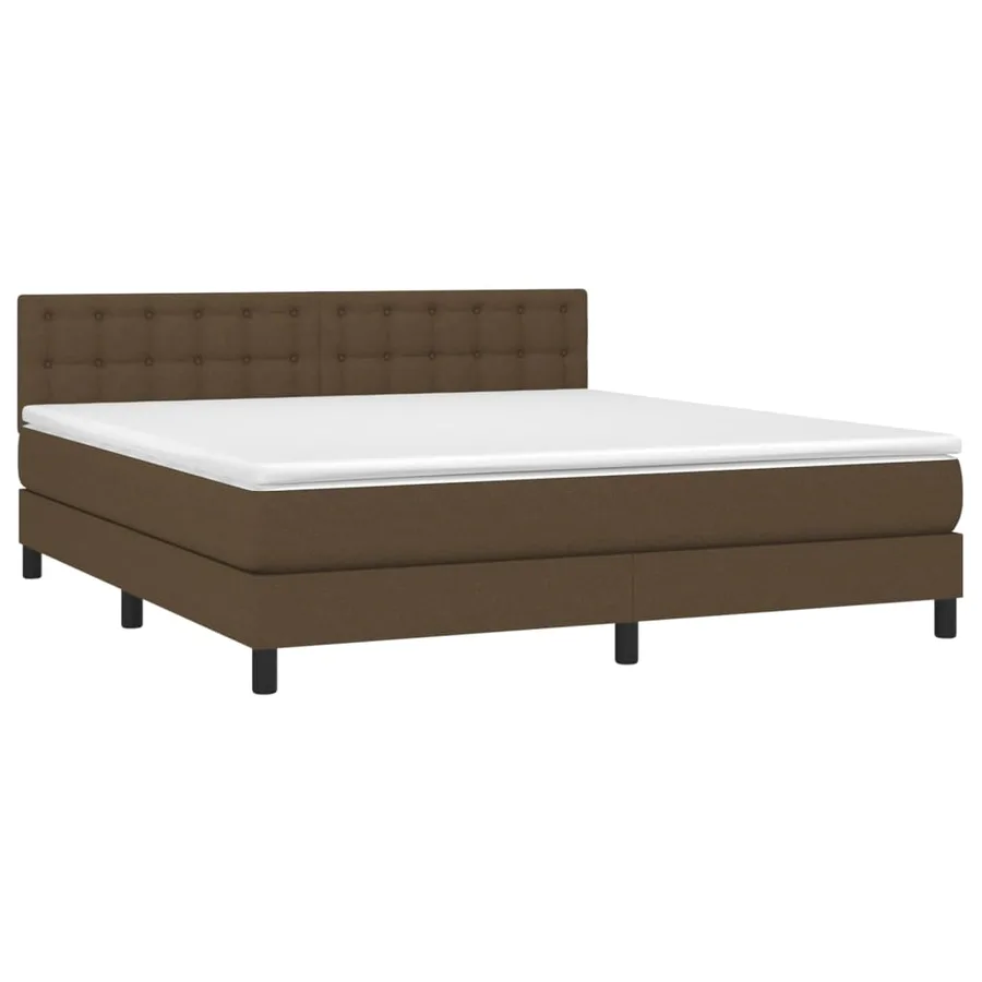 Sommier à lattes de lit avec matelas Marron foncé 180x200 cm - 3