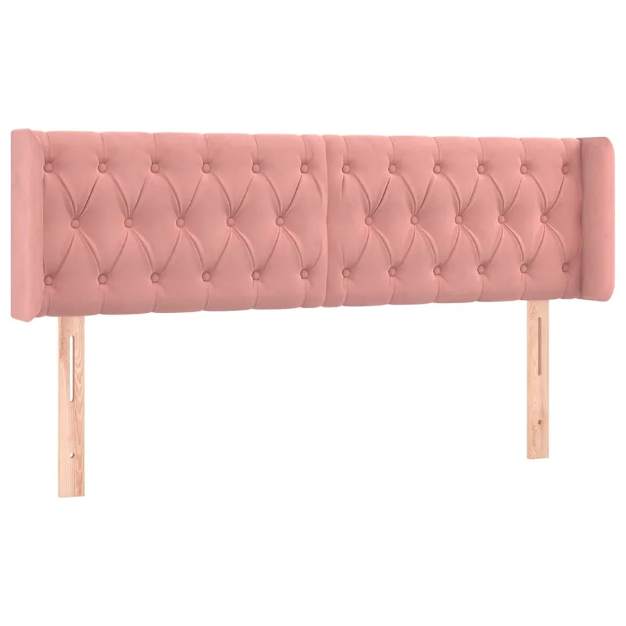 Tête de lit avec oreilles Rose 163x16x78/88 cm Velours - 2