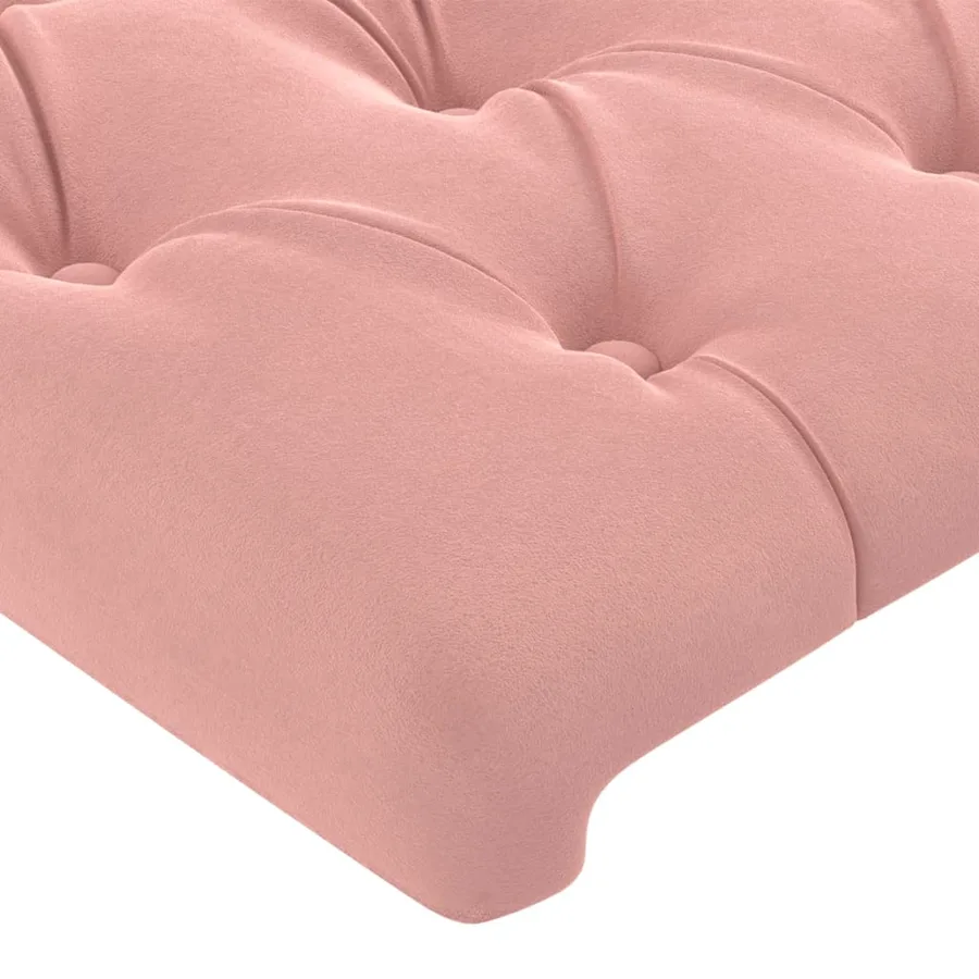 Cadre de lit sans matelas rose 80x200 cm velours - 10
