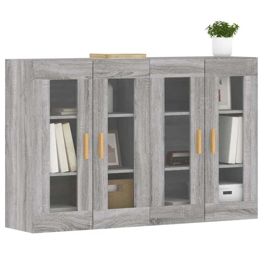 Armoires murales 2 pcs sonoma gris bois d'ingénierie - 3