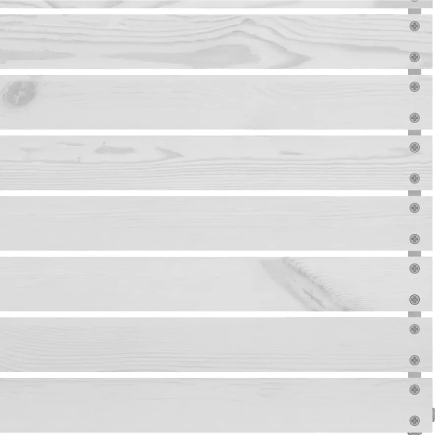 Salon de jardin 3 pcs Blanc Bois de pin massif - 6