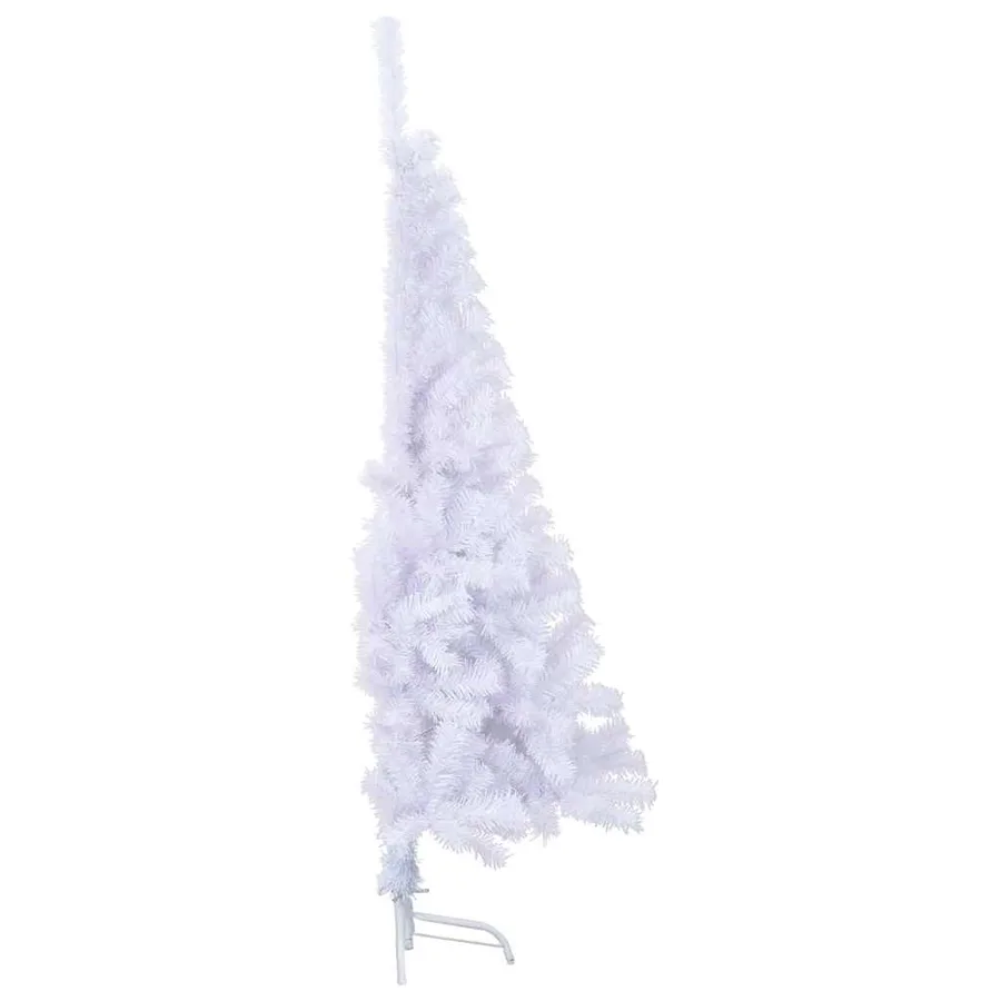 Sapin de Noël artificiel moitié avec support blanc 150 cm PVC - 6