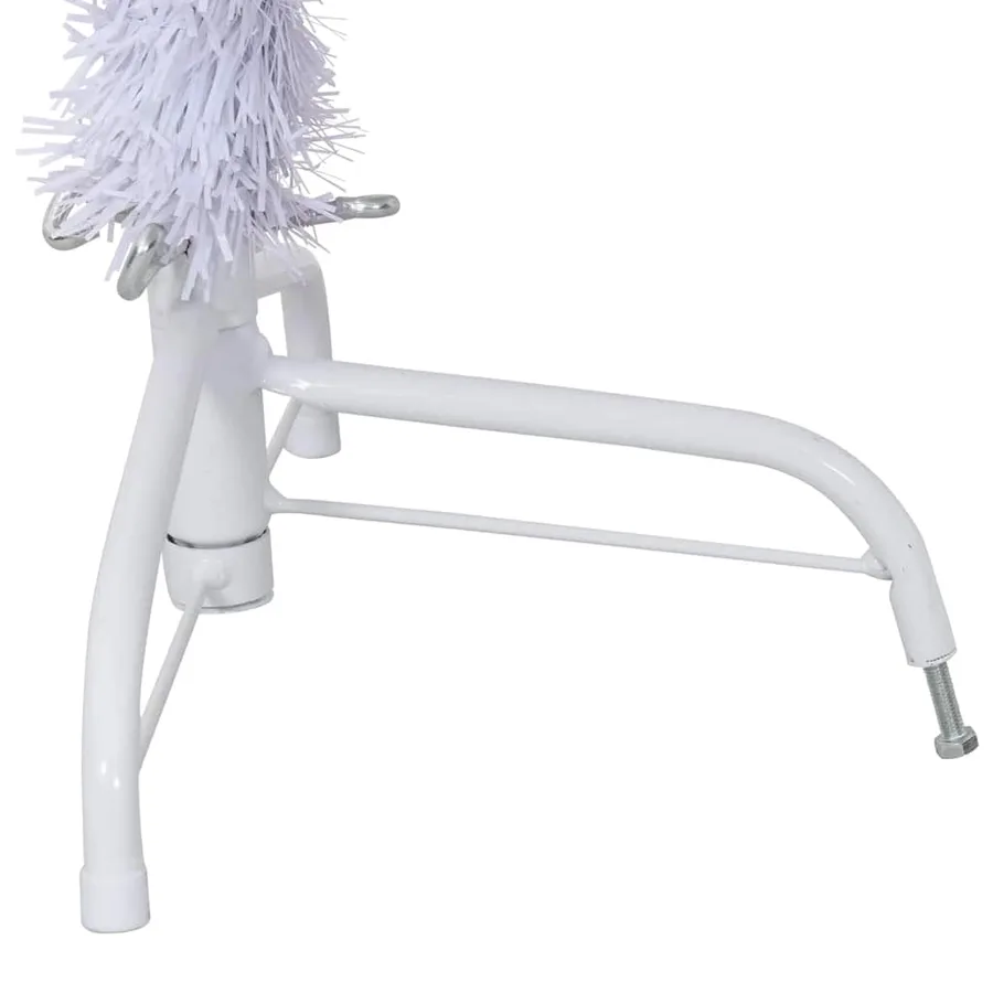 Sapin de Noël artificiel moitié avec support blanc 150 cm PVC - 9