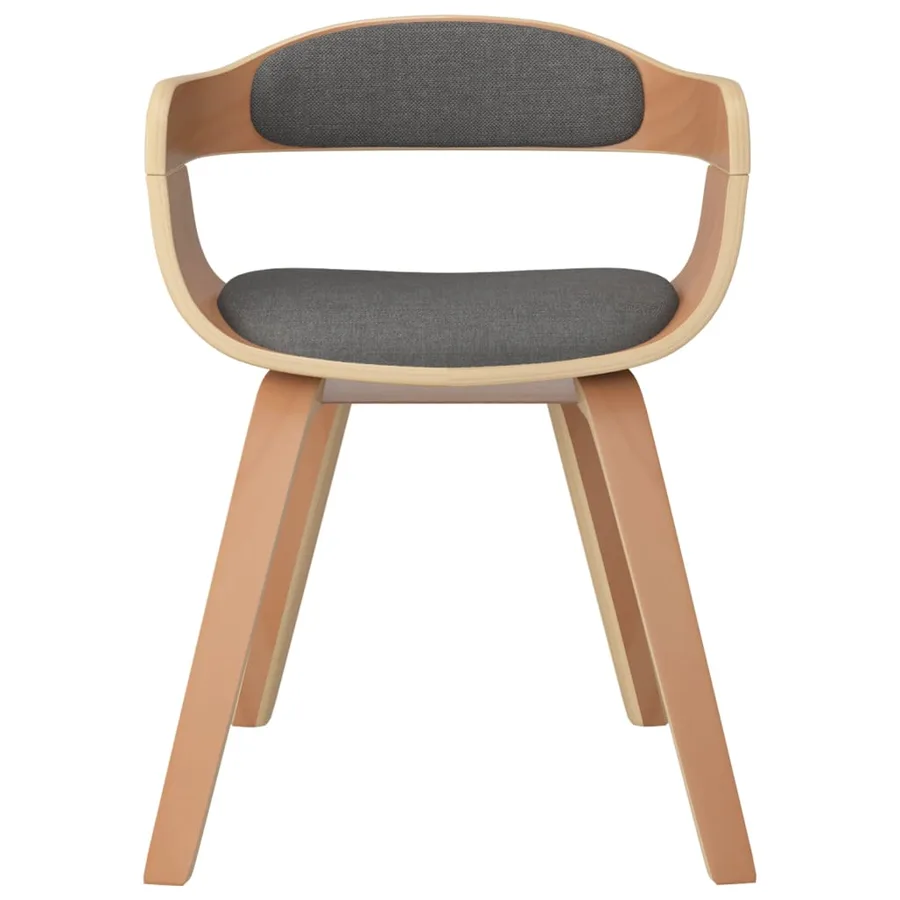 Chaises à manger lot de 4 gris clair bois courbé et tissu - 4
