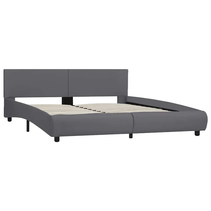 Cadre de lit avec LED sans matelas Gris Similicuir 180x200 cm - 3