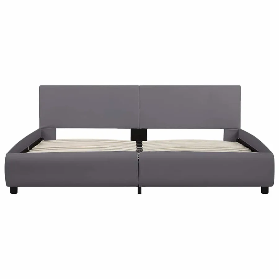 Cadre de lit avec LED sans matelas Gris Similicuir 180x200 cm - 4