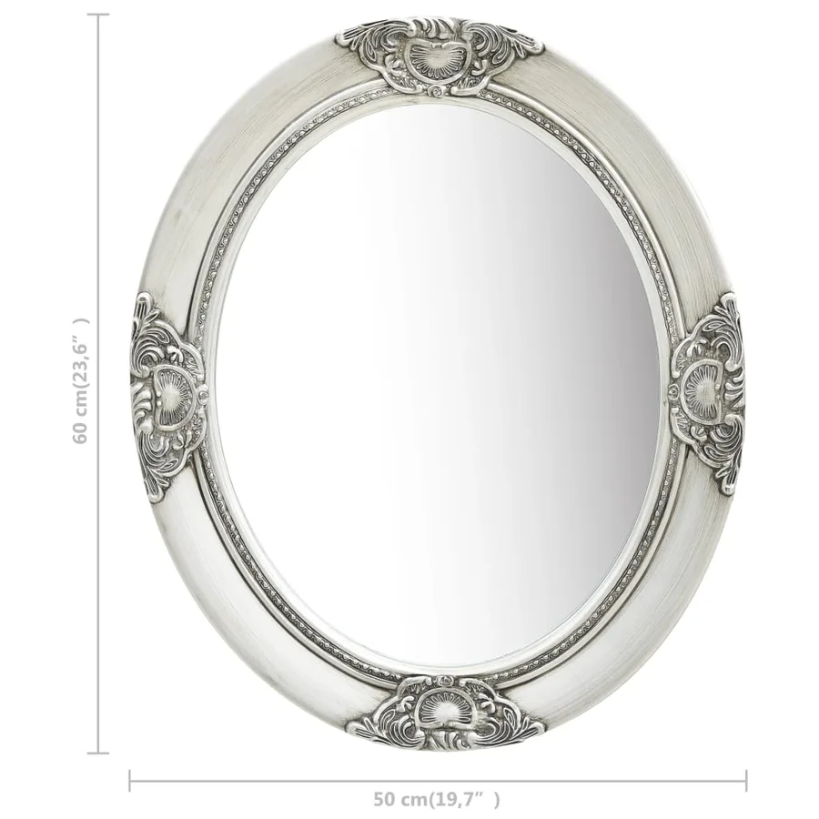 Miroir mural style baroque 50x60 cm Argenté - 6