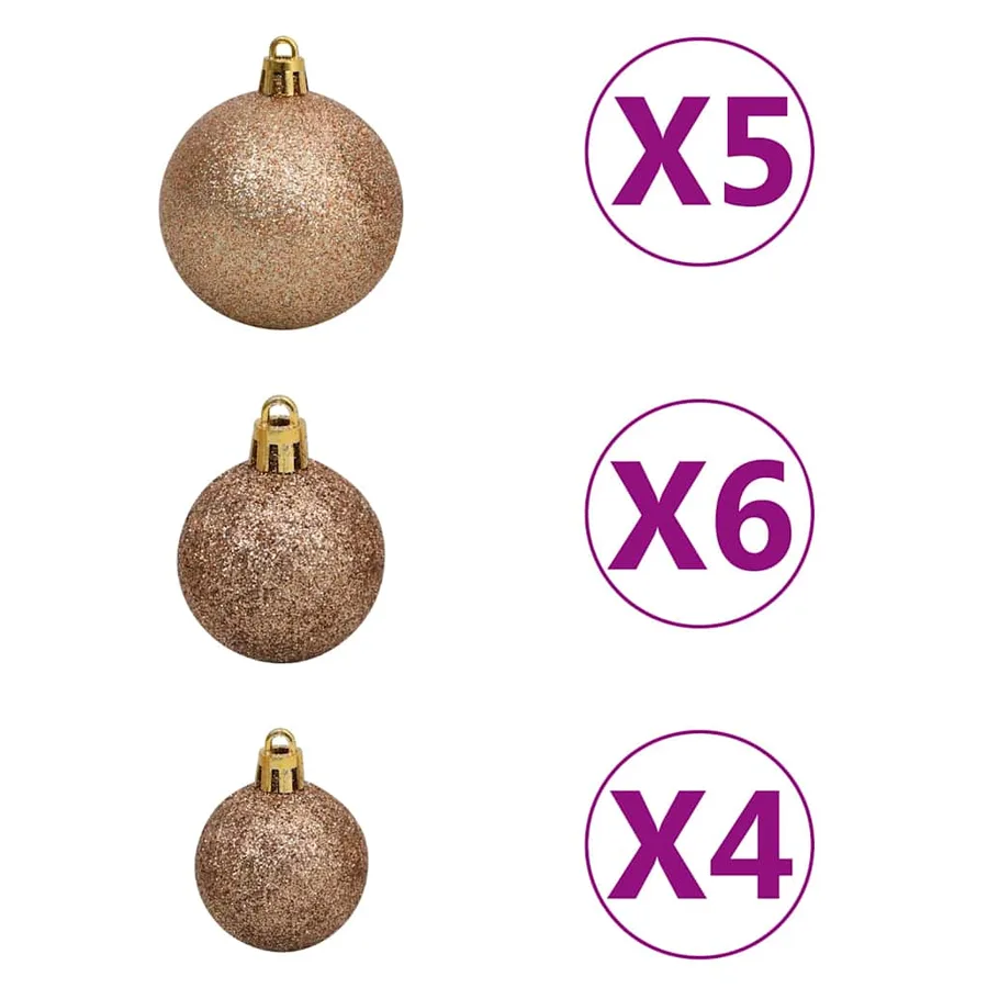 Demi-arbre de Noël artificiel pré-éclairé et boules blanc 150cm - 10