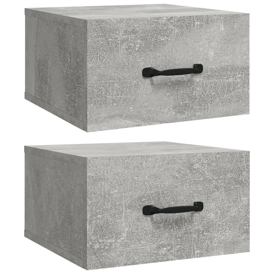 Tables de chevet murales 2 pcs Gris béton 35x35x20 cm - 2