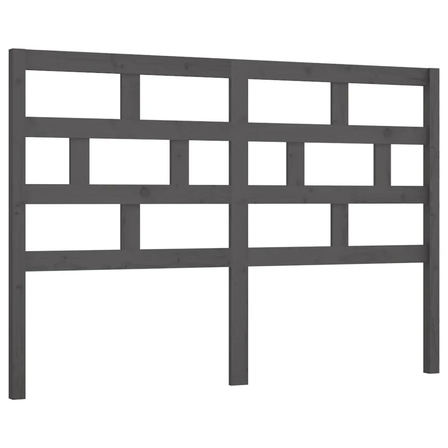 Tête de lit Gris 141x4x100 cm Bois massif de pin - 2