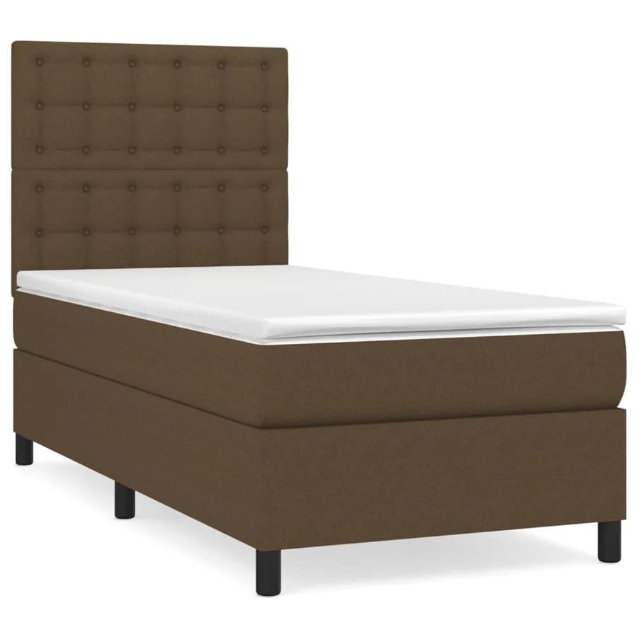 Sommier à lattes de lit avec matelas Marron foncé 90x190 cm - 2