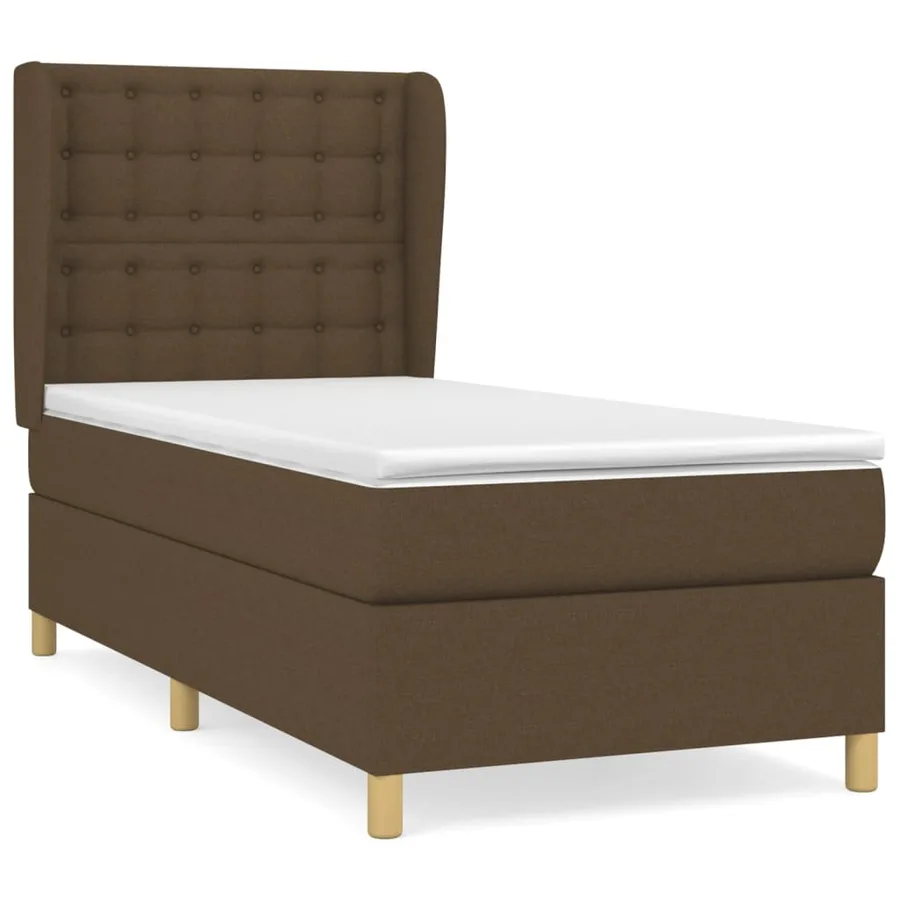 Sommier à lattes de lit avec matelas Marron foncé 90x190 cm - 2