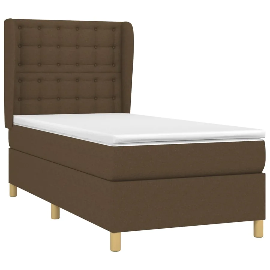 Sommier à lattes de lit avec matelas Marron foncé 90x190 cm - 3