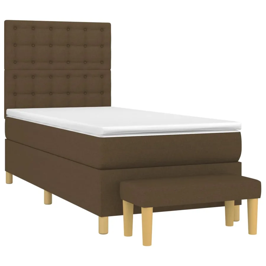 Sommier à lattes de lit avec matelas Marron foncé 90x190 cm - 3