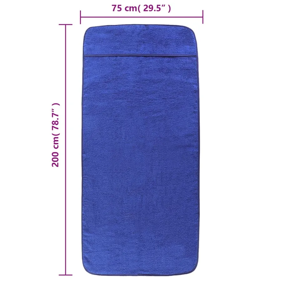 Serviettes de plage 2 pcs bleu royal 75x200 cm tissu 400 GSM - 8