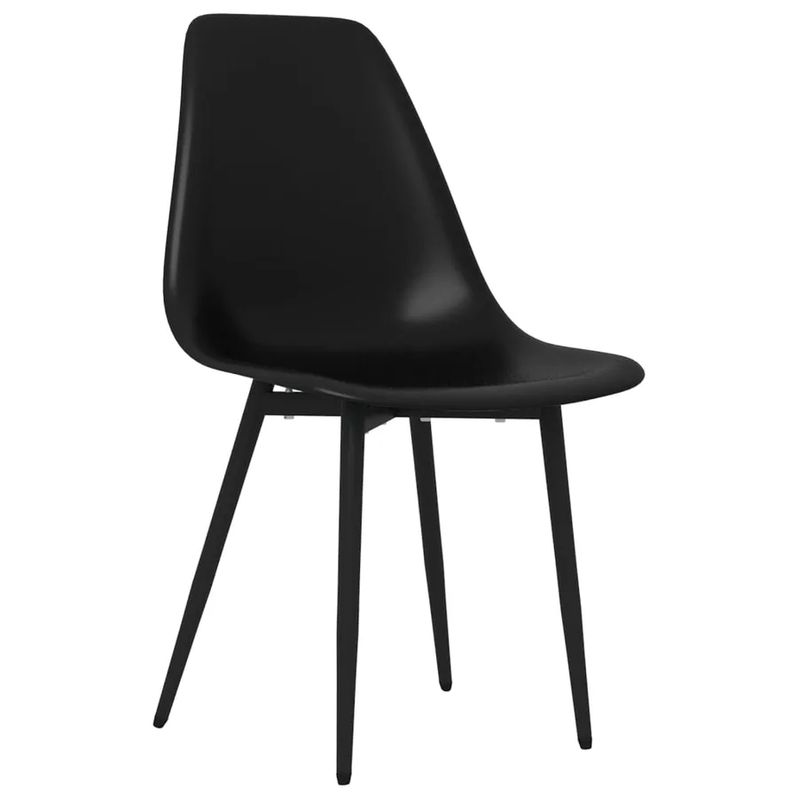 Chaises à manger lot de 4 noir PP - 3