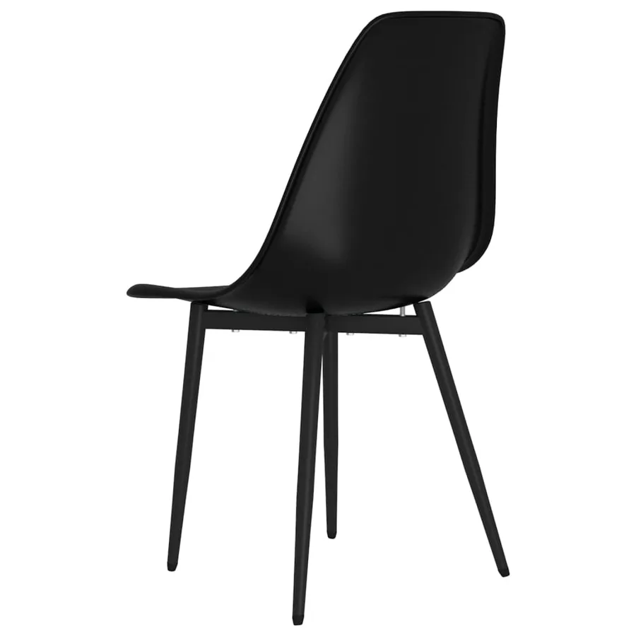 Chaises à manger lot de 4 noir PP - 5