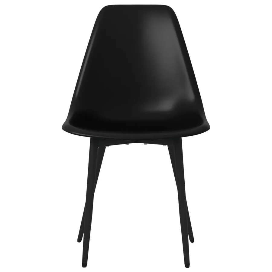 Chaises à manger lot de 4 noir PP - 6