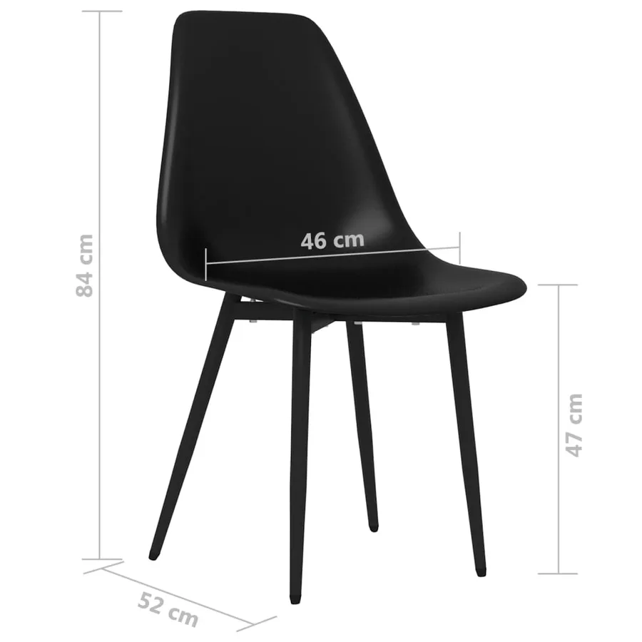 Chaises à manger lot de 4 noir PP - 7