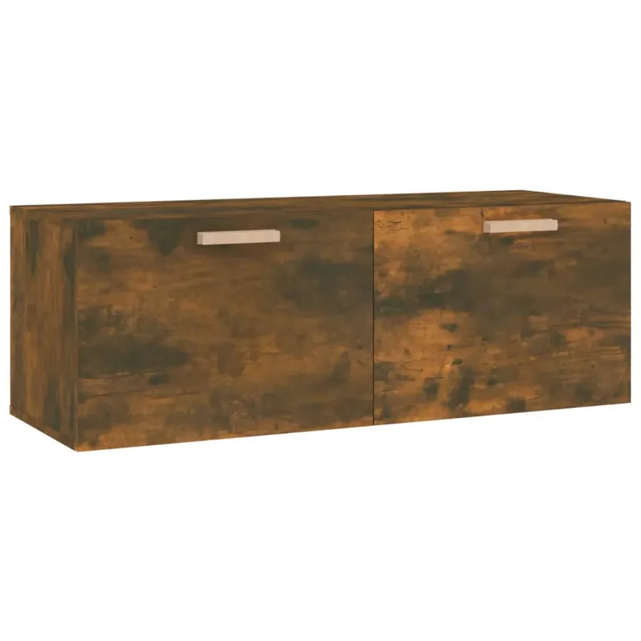 Armoire murale Chêne fumé 100x36,5x35 cm Bois d'ingénierie - 2