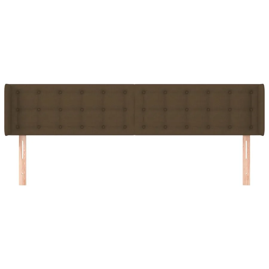 Tête de lit avec oreilles Marron Foncé 183x16x78/88 cm Tissu - 3