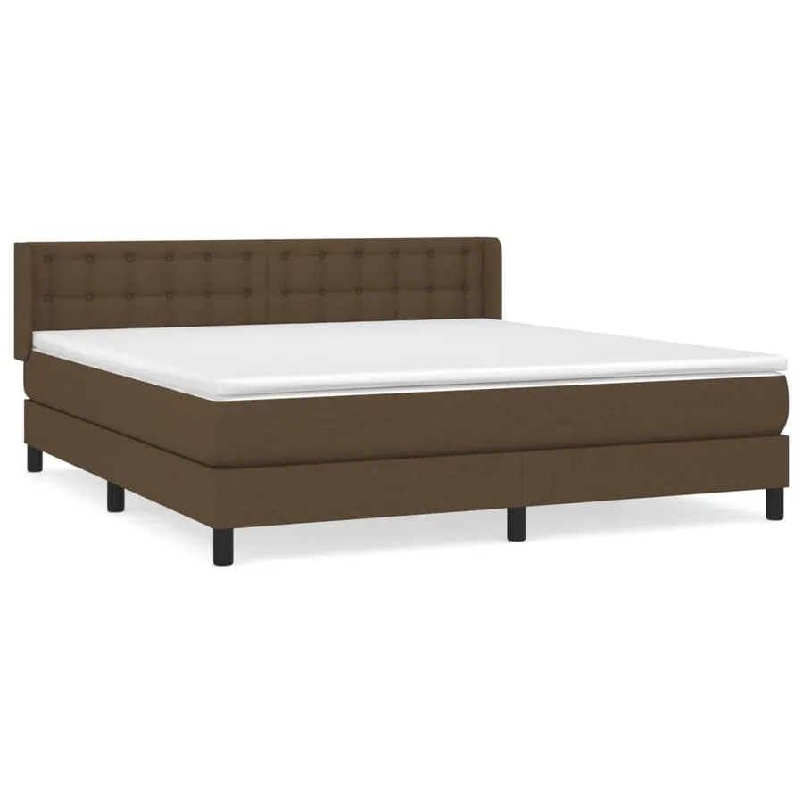 Sommier à lattes de lit avec matelas Marron foncé 180x200 cm - 2