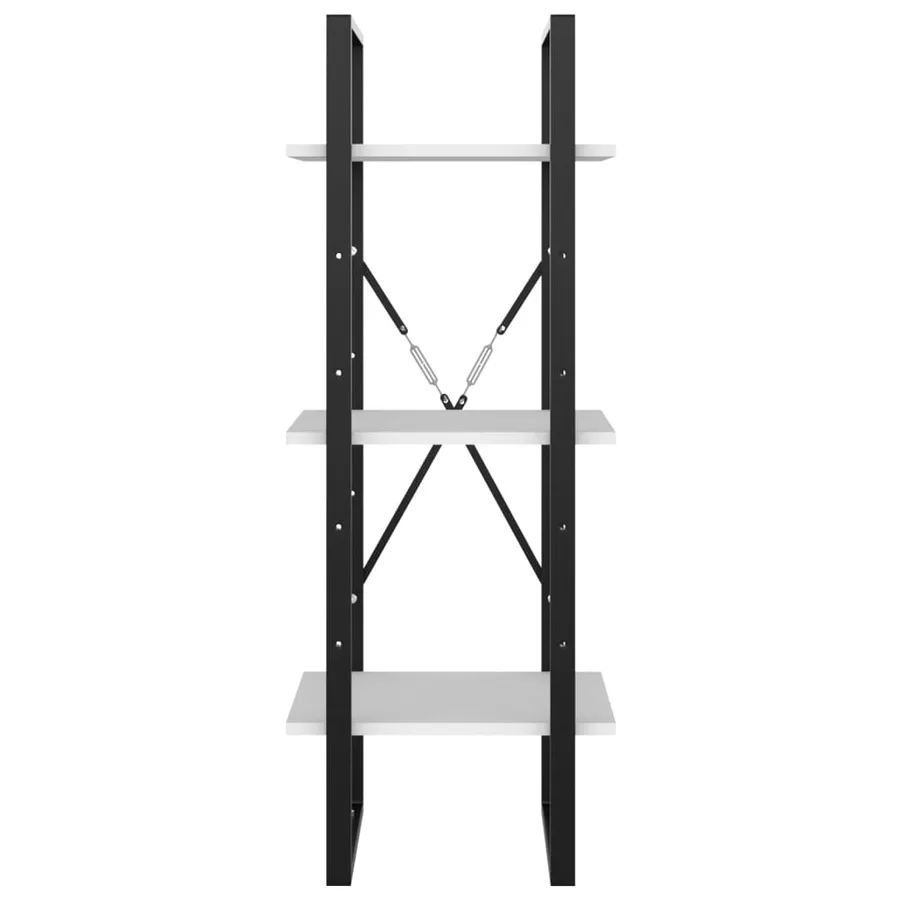Bibliothèque à 3 niveaux blanc 40x30x105 cm bois d'ingénierie - 5