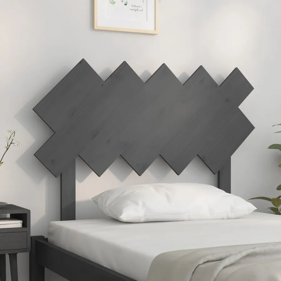 Tête de lit Gris 104x3x80,5 cm Bois massif de pin - 3