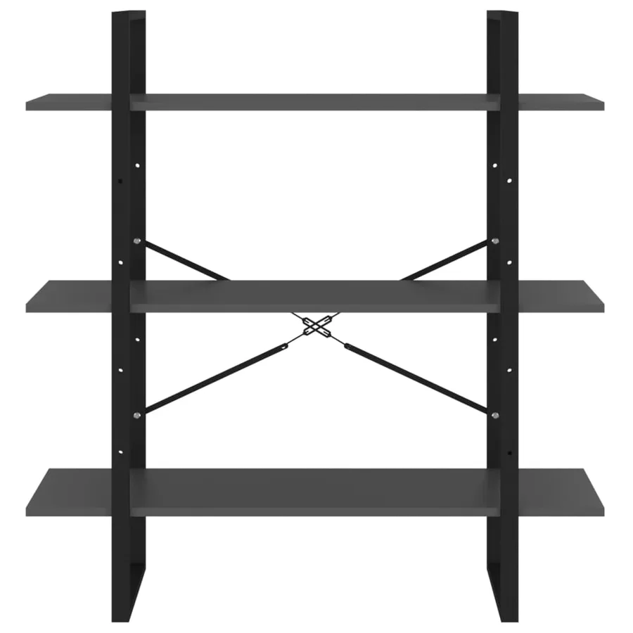 Bibliothèque gris 100x30x105 cm bois d’ingénierie - 5
