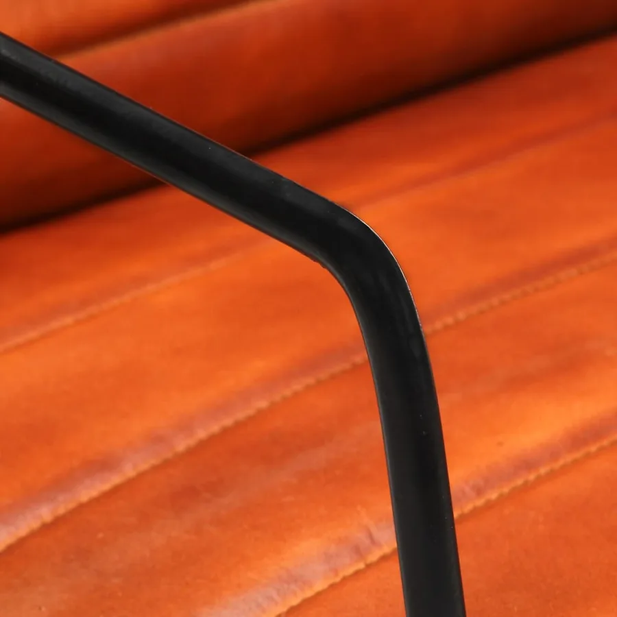 Fauteuil Brun roux Cuir véritable - 6