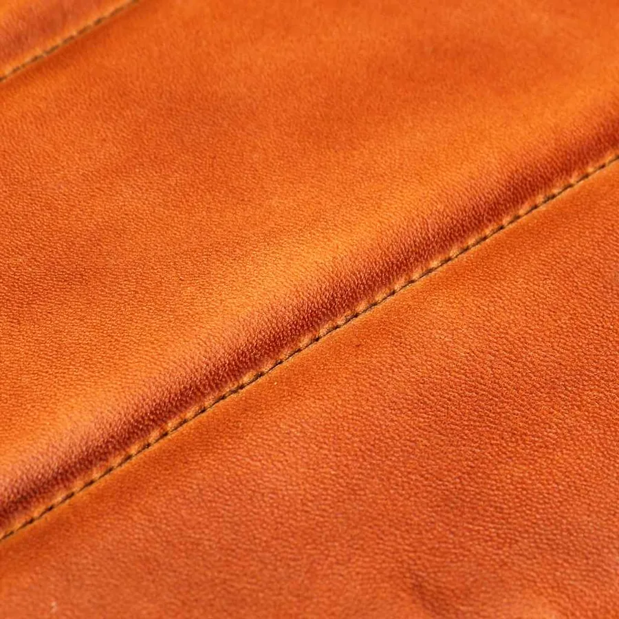 Fauteuil Brun roux Cuir véritable - 7