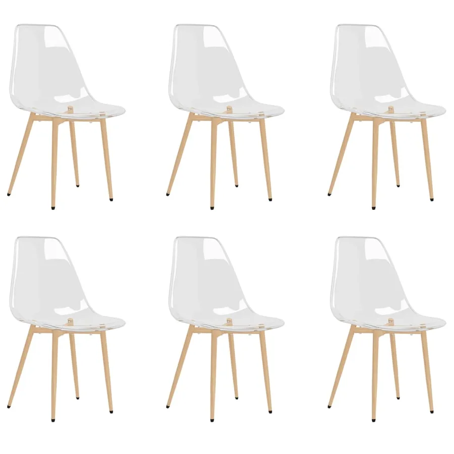 Chaises à manger lot de 6 Transparent PET - 2