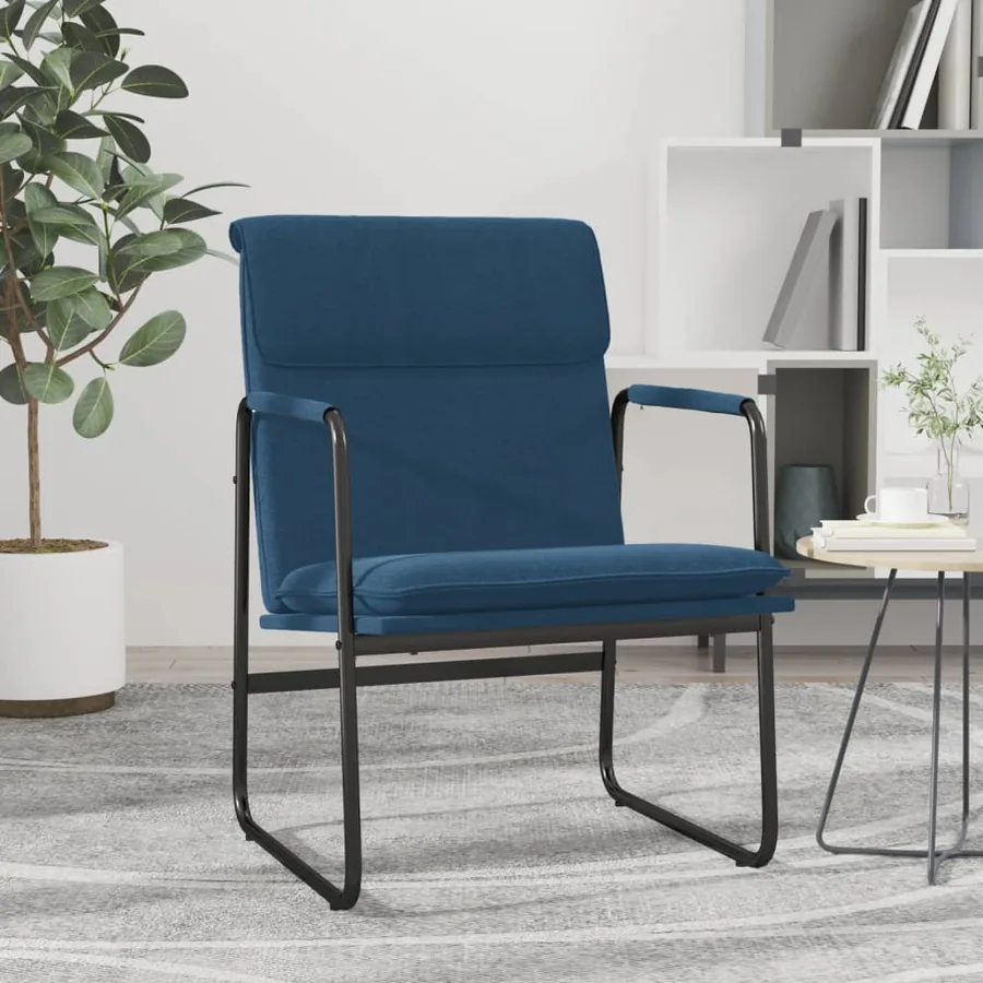 Chaise longue Bleu 55x64x80 cm Tissu