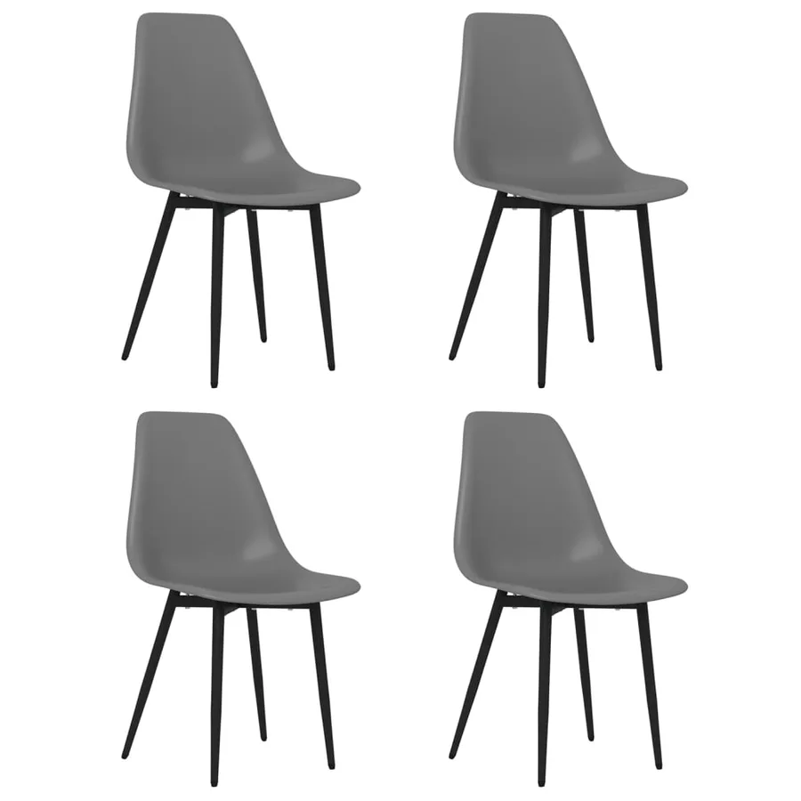 Chaises à manger lot de 4 gris PP - 2