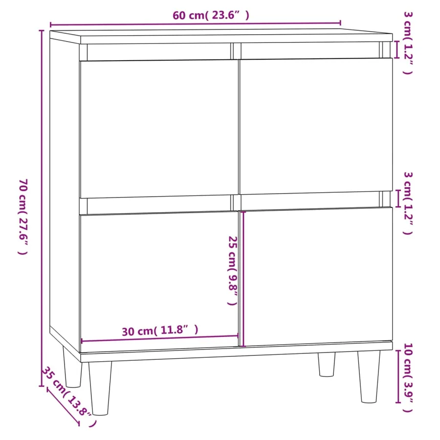 Buffet Chêne sonoma 60x35x70 cm Bois d'ingénierie - 10