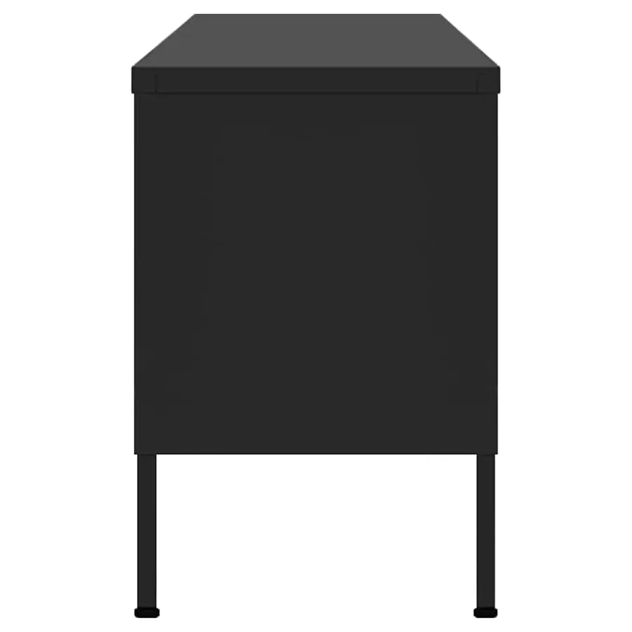 Meuble TV Noir 105x35x50 cm Acier - 4