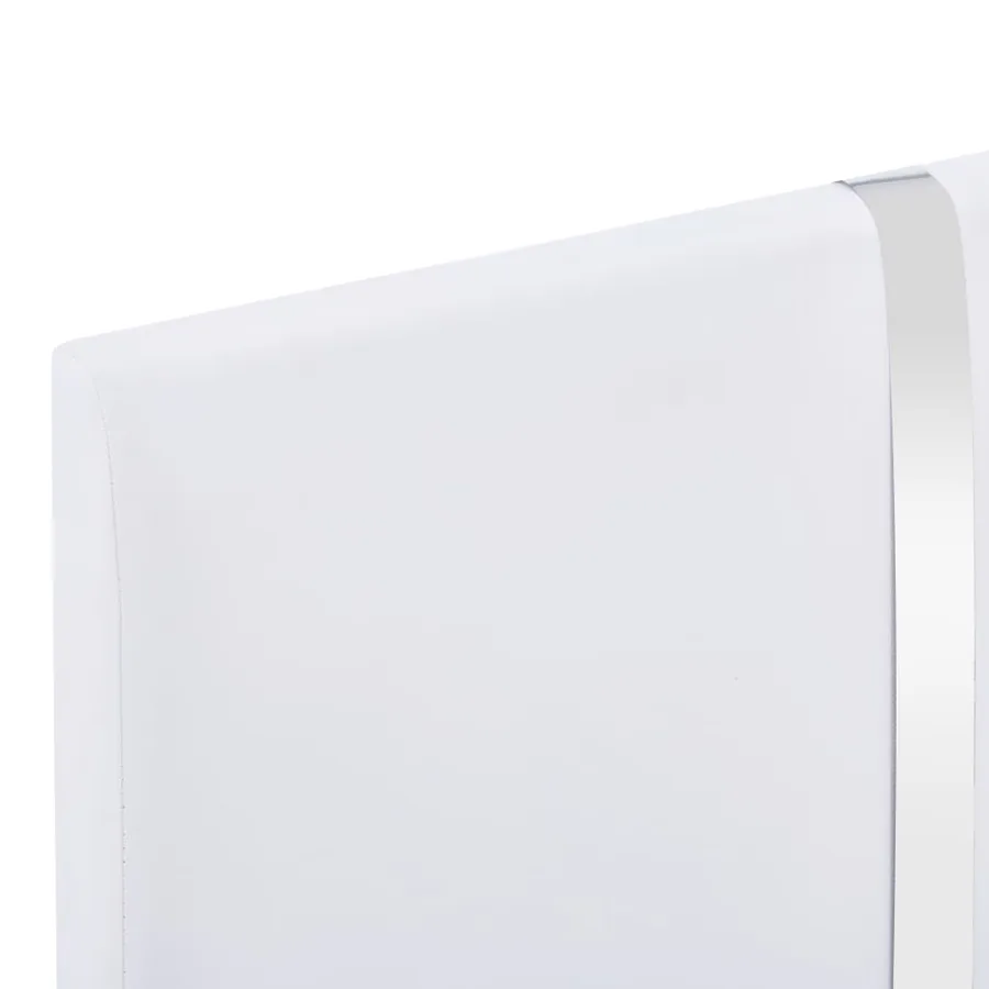 Cadre de lit sans matelas blanc similicuir 90x200 cm - 5