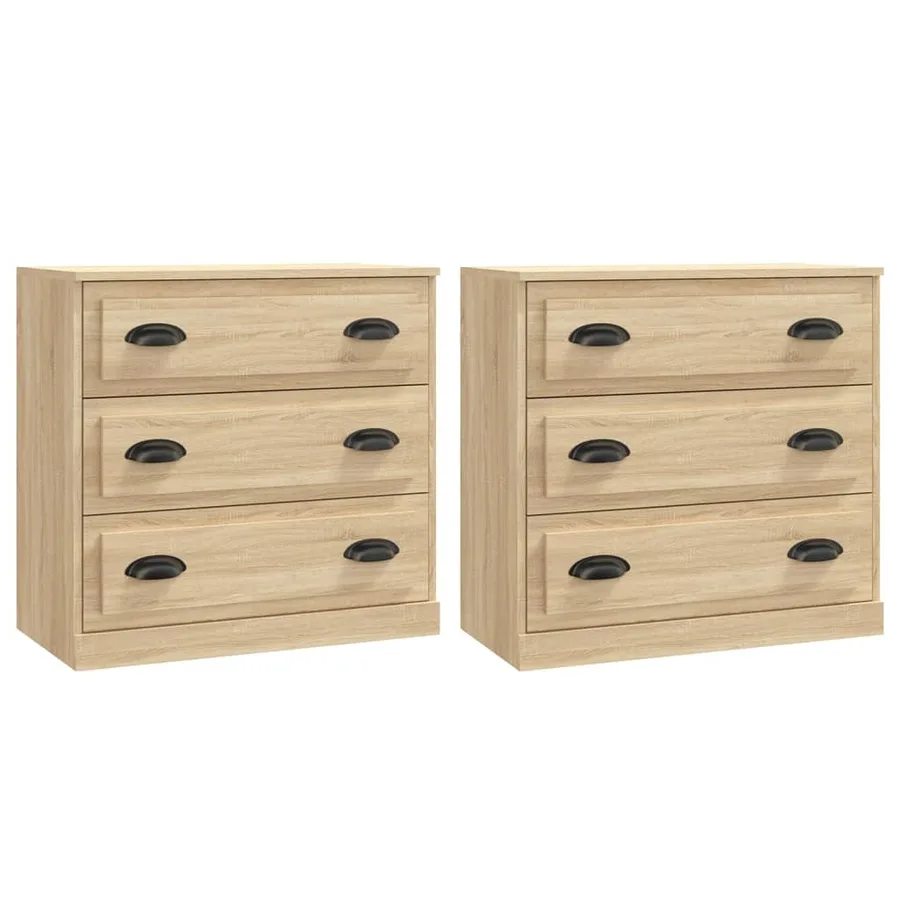 Buffets 2 pcs chêne sonoma bois d'ingénierie - 2