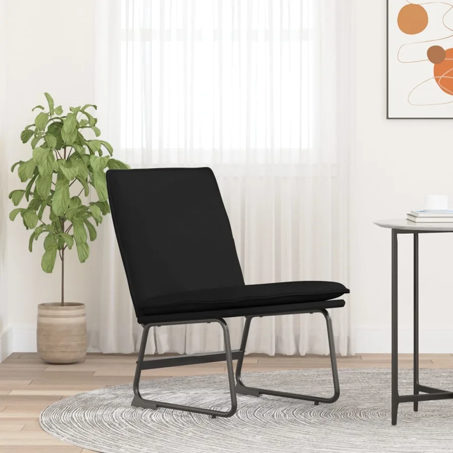 Chaise longue Noir 52x75x76 cm Tissu