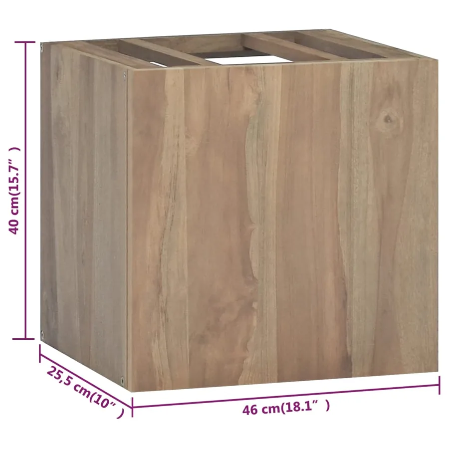 Armoire murale de salle de bain 46x25,5x40 cm Bois teck massif - 7