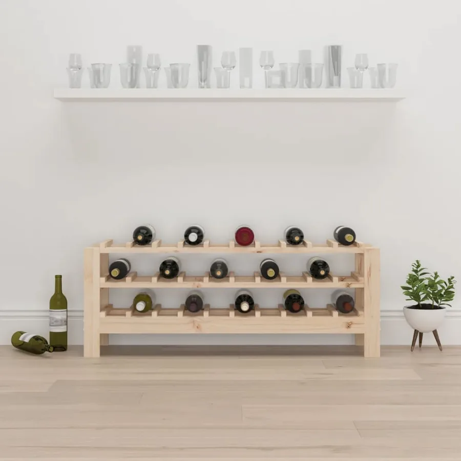 Casier à vin 109,5x30x42 cm Bois de pin massif - 3