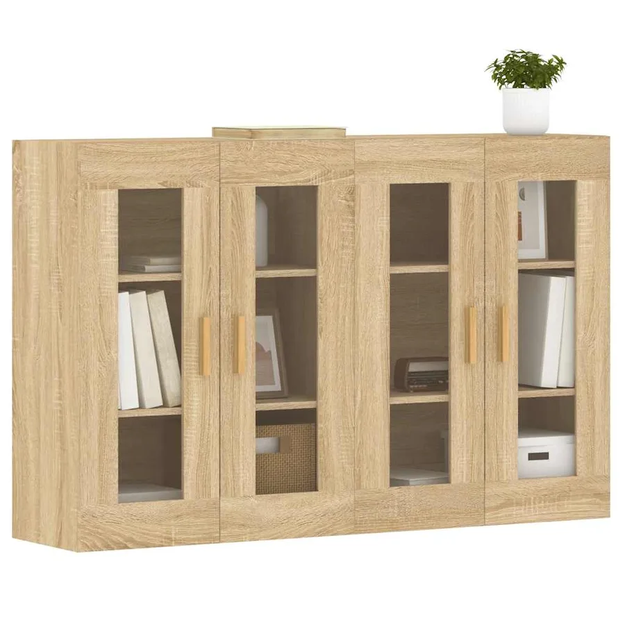 Armoires murales 2 pcs chêne sonoma bois d'ingénierie - 3
