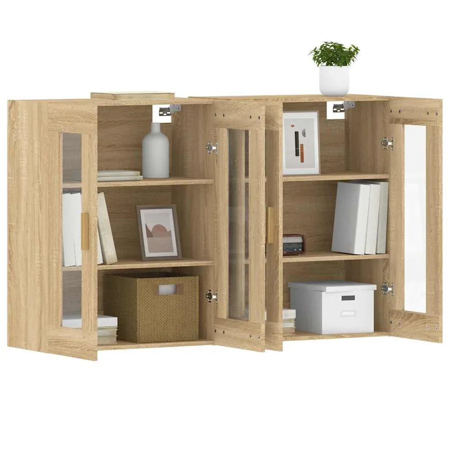 Armoires murales 2 pcs chêne sonoma bois d'ingénierie - 4
