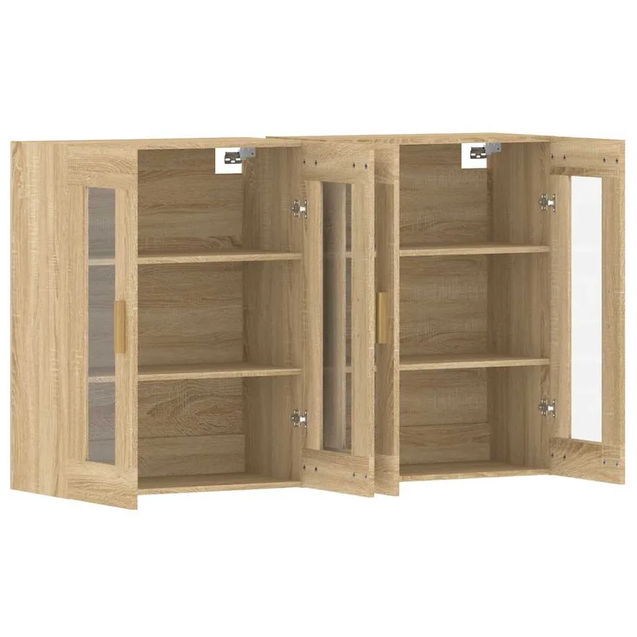 Armoires murales 2 pcs chêne sonoma bois d'ingénierie - 5