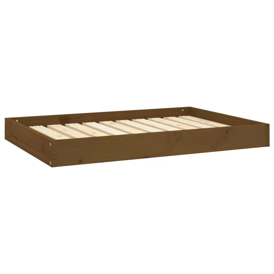 Lit pour chien Marron miel 91,5x64x9 cm Bois de pin solide - 2