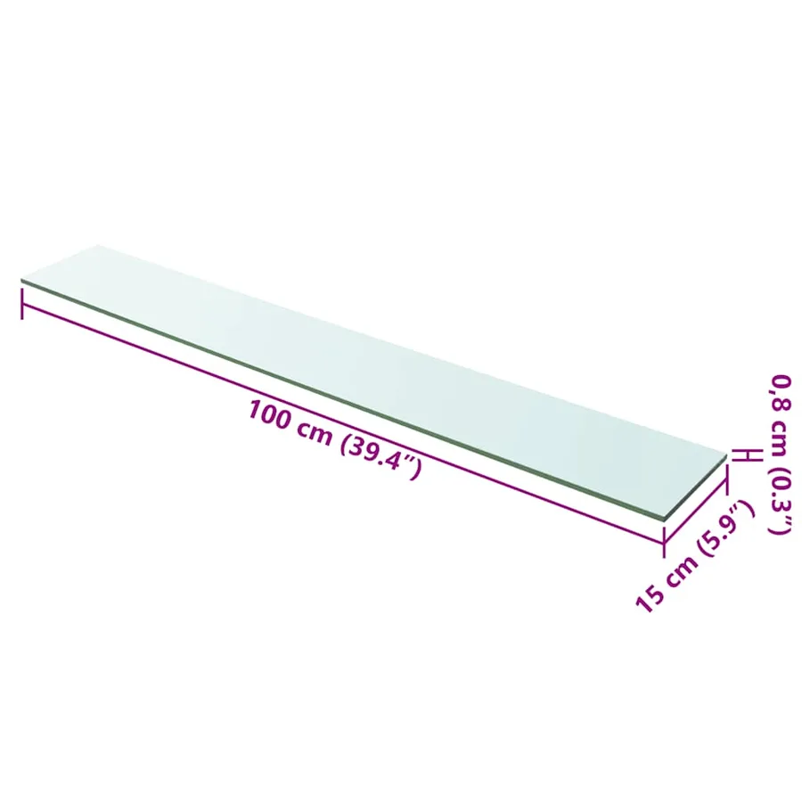 Panneaux d'étagère 2 pcs Verre Transparent 100 x 15 cm - 4
