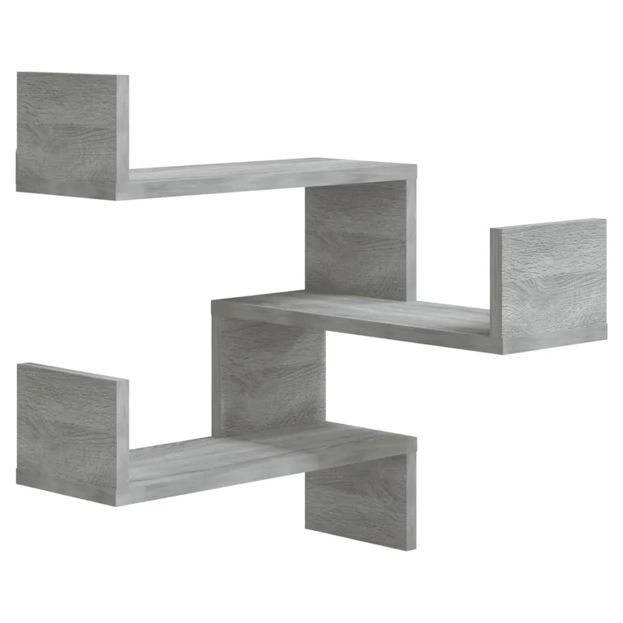 Étagères d'angle murales 2 pcs Sonoma gris 40x40x50 cm Bois - 4