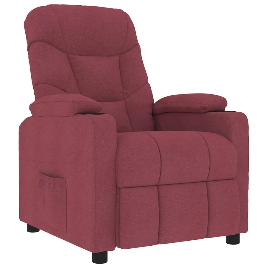 Fauteuil de massage Rouge bordeaux Tissu - 2