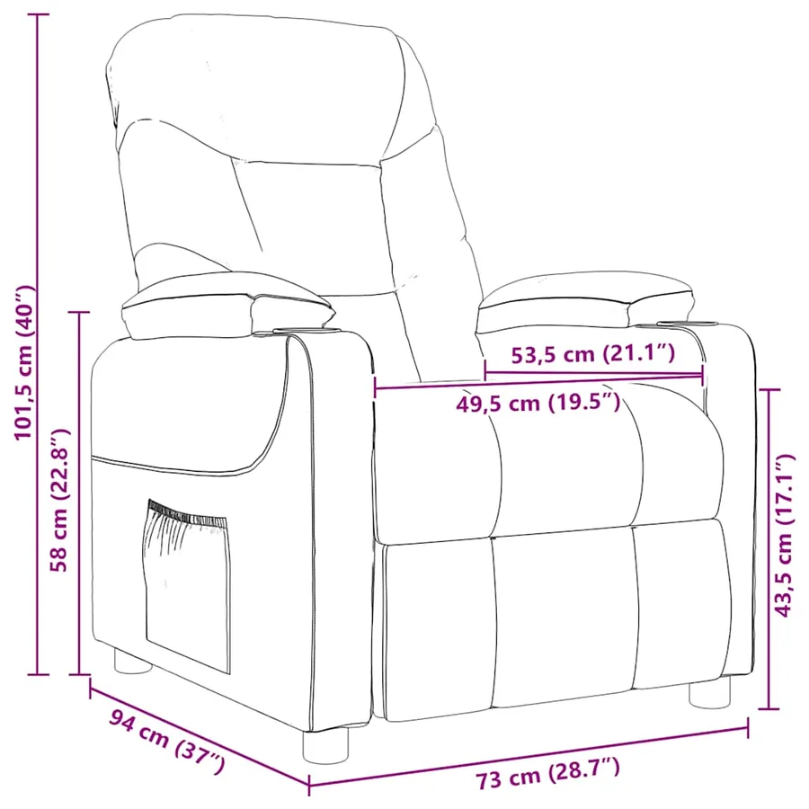 Fauteuil de massage Rouge bordeaux Tissu - 8